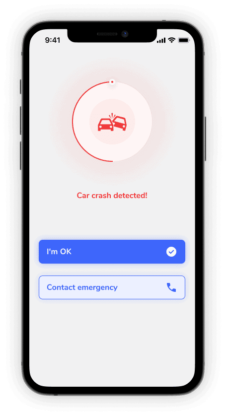 crash detection screen